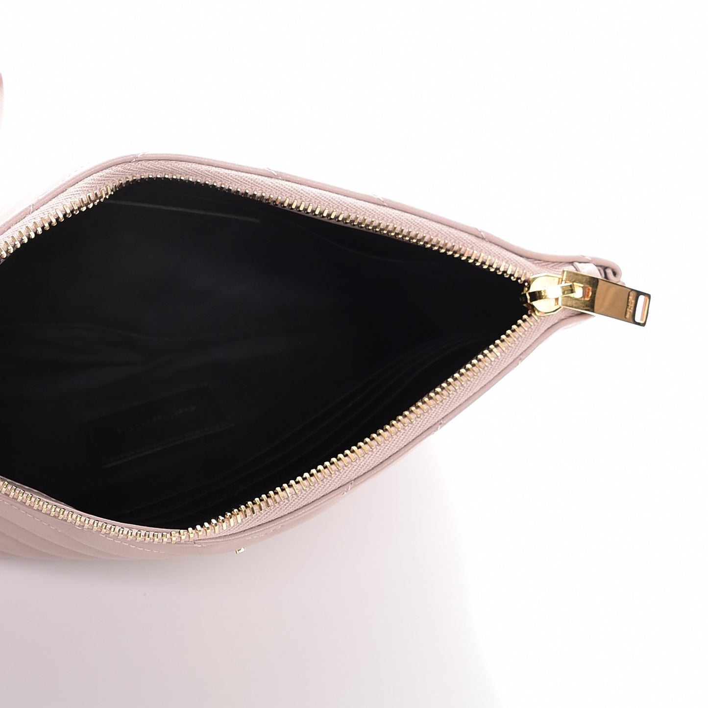 Calfskin Matelasse Chevron Monogram A5 Wristlet Rose Antic