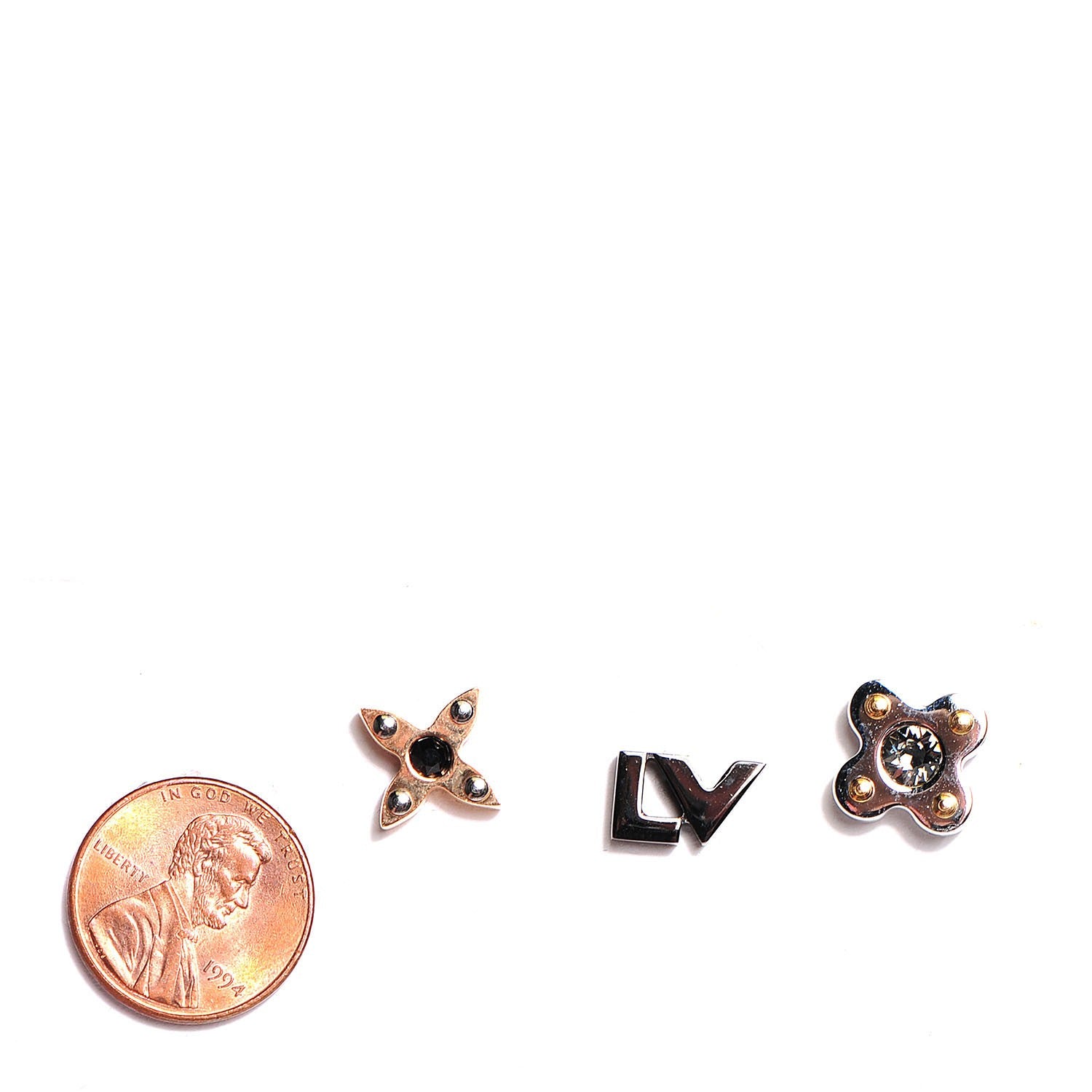Louis Vuitton Swarovski Crystal Love Letter Timeless Ear Studs Earrings 2 of 7