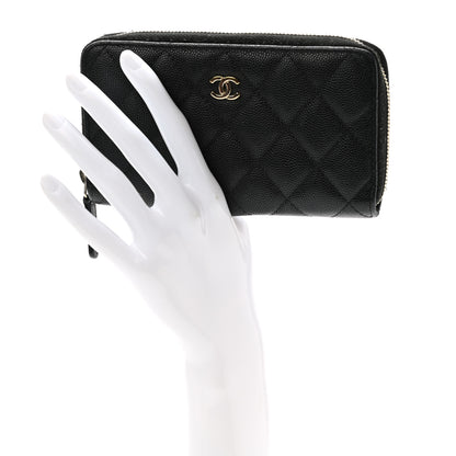 Chanel Caviar Quilted Small Zip Around Wallet Black 2 of 10