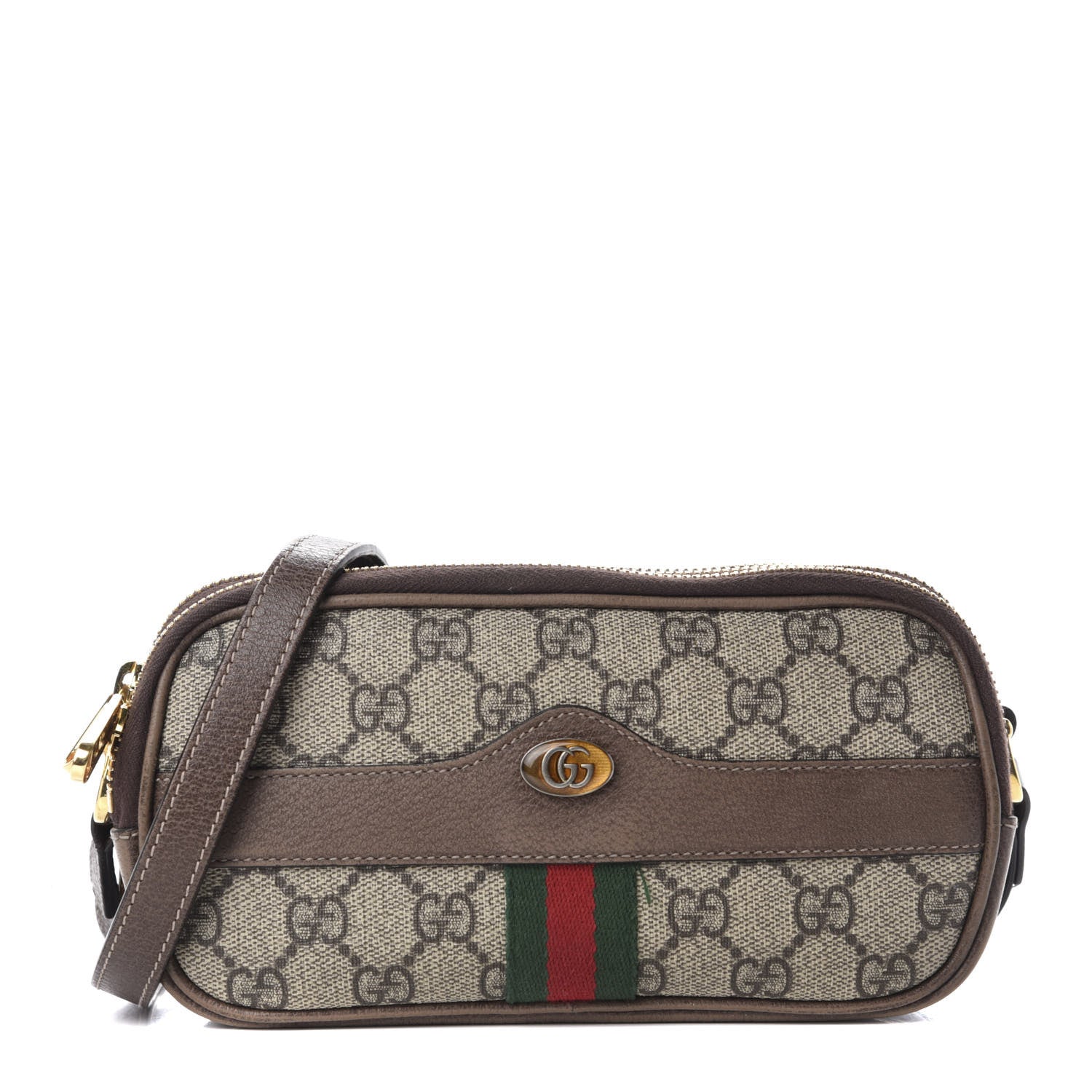 Gucci GG Supreme Monogram Web Mini Ophidia GG Bag Brown 1 of 12