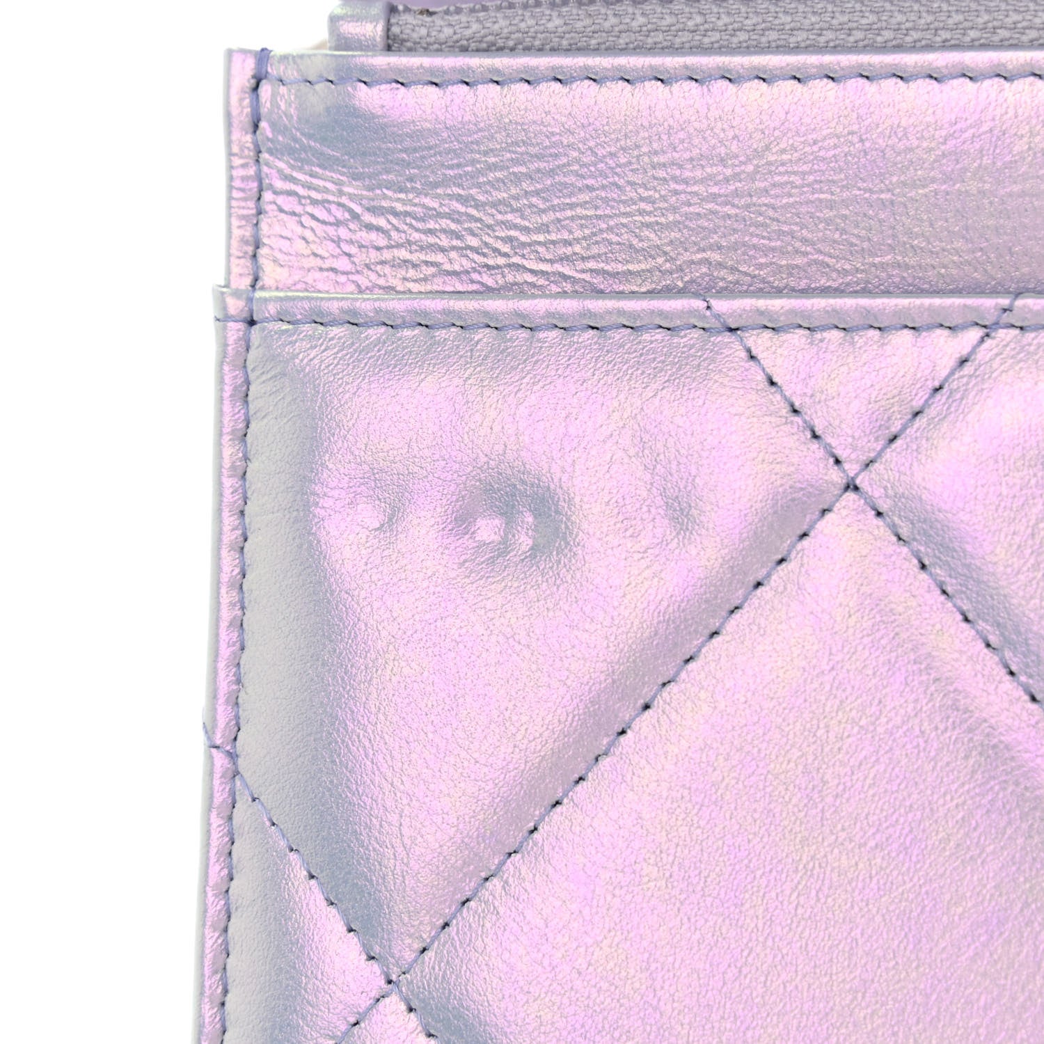 Chanel Iridescent Calfskin Quilted Chanel 19 Wallet On Chain WOC Light Purple 12 of 12
