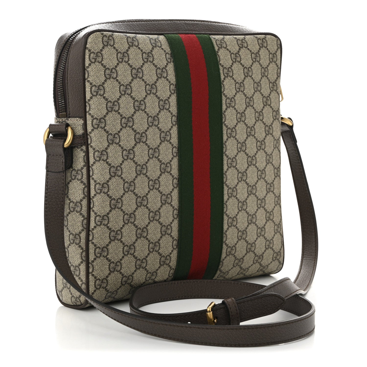 Gucci GG Supreme Monogram Web Medium Ophidia Messenger Bag Brown 3 of 10