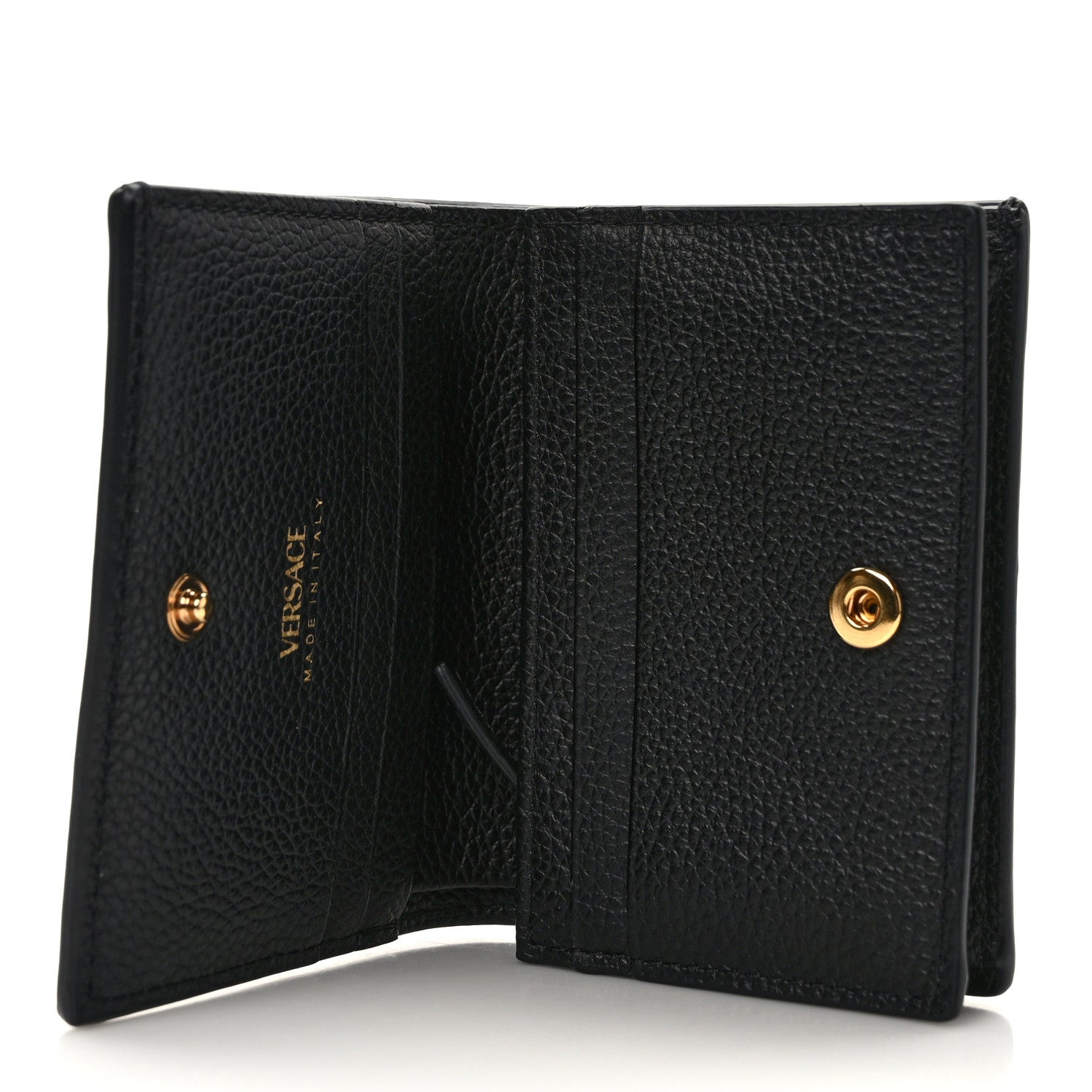 Versace Grained Calfskin Virtus Bifold Wallet Black 5 of 8
