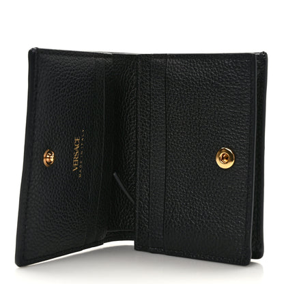 Versace Grained Calfskin Virtus Bifold Wallet Black 5 of 8
