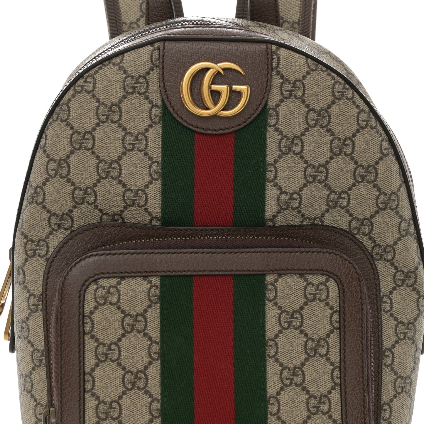 GG Supreme Monogram Calfskin Web Small Ophidia Day Backpack Beige Ebony New Acero
