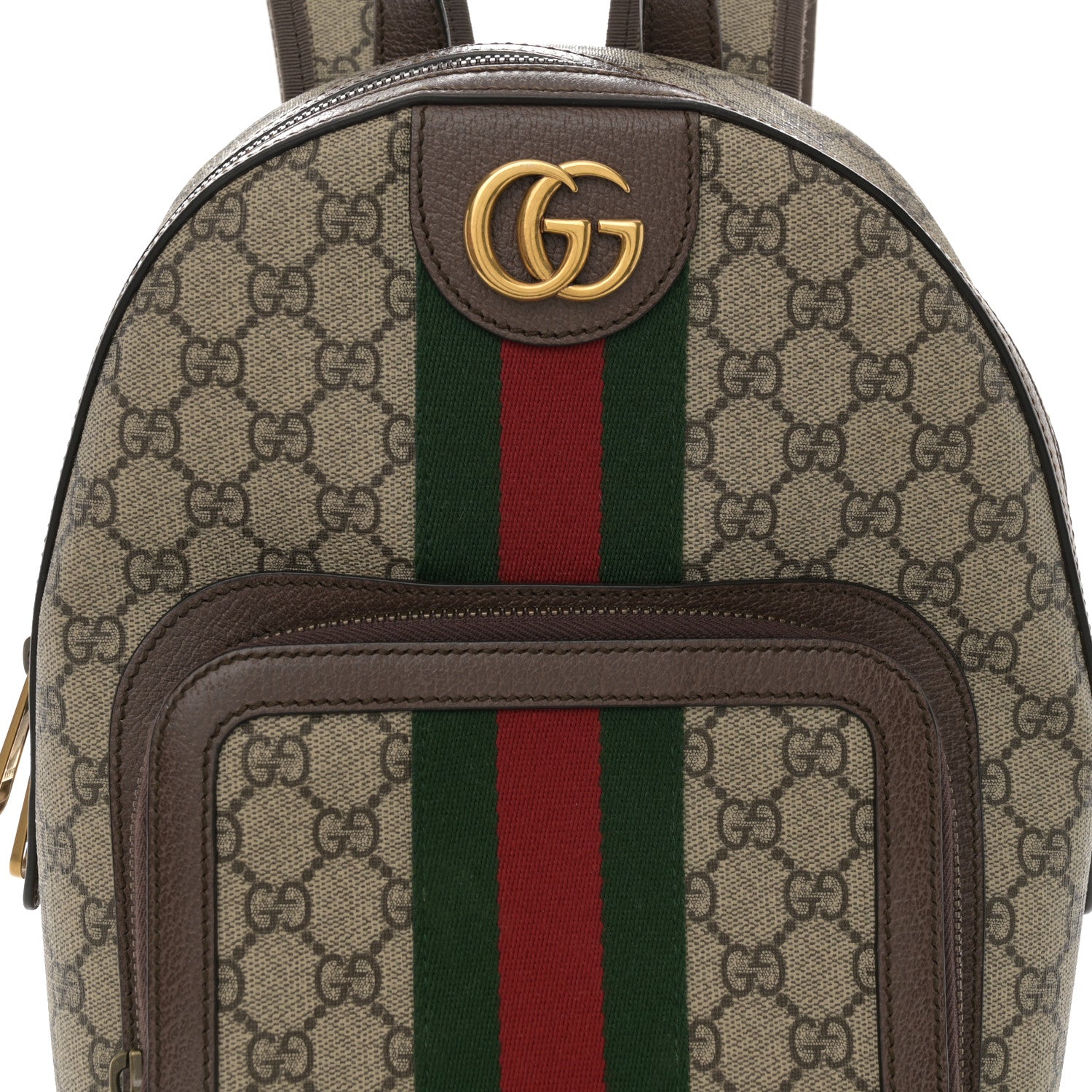 Gucci GG Supreme Monogram Calfskin Web Small Ophidia Day Backpack Beige Ebony New Acero 8 of 10