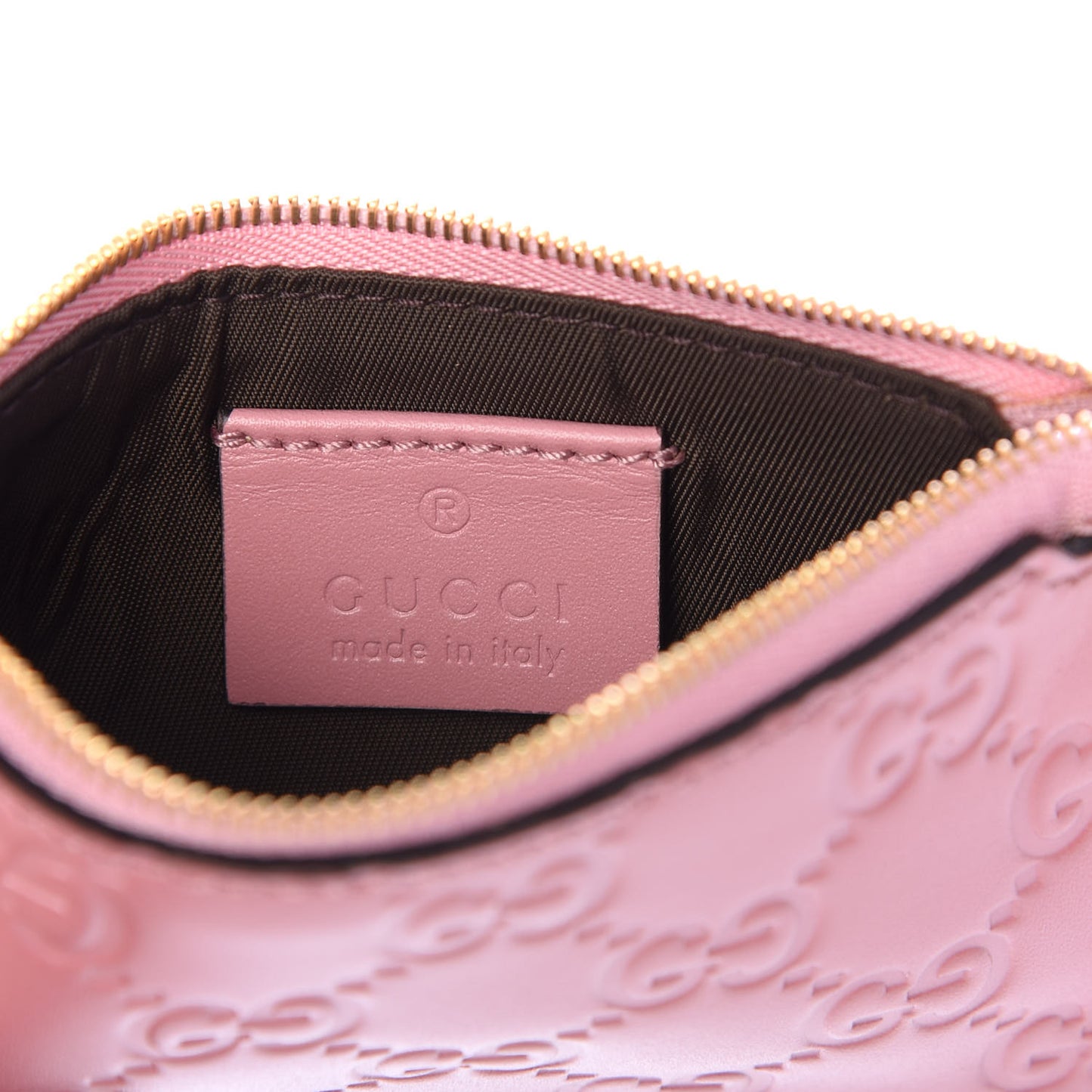 Guccissima Signature Key Case Carmine Rose