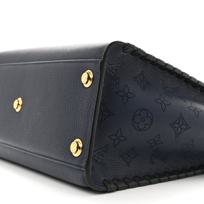 Louis Vuitton Calfskin Mahina Braided On My Side MM Navy 9 of 11
