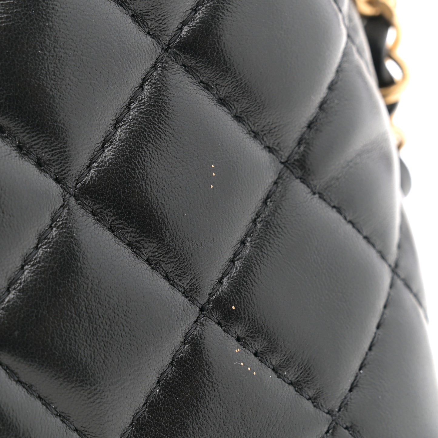 Lambskin Quilted Small Flap Top Handle Bag Black