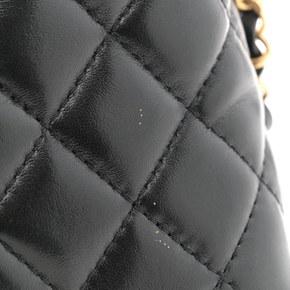 Chanel Lambskin Quilted Small Flap Top Handle Bag Black 12 of 13