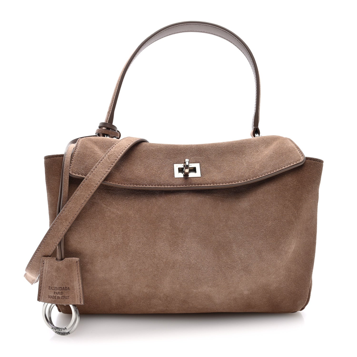 Balenciaga Waxed Suede Small Rodeo Top Handle Handbag Beige 1 of 10