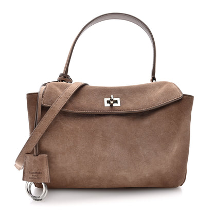 Balenciaga Waxed Suede Small Rodeo Top Handle Handbag Beige 1 of 10