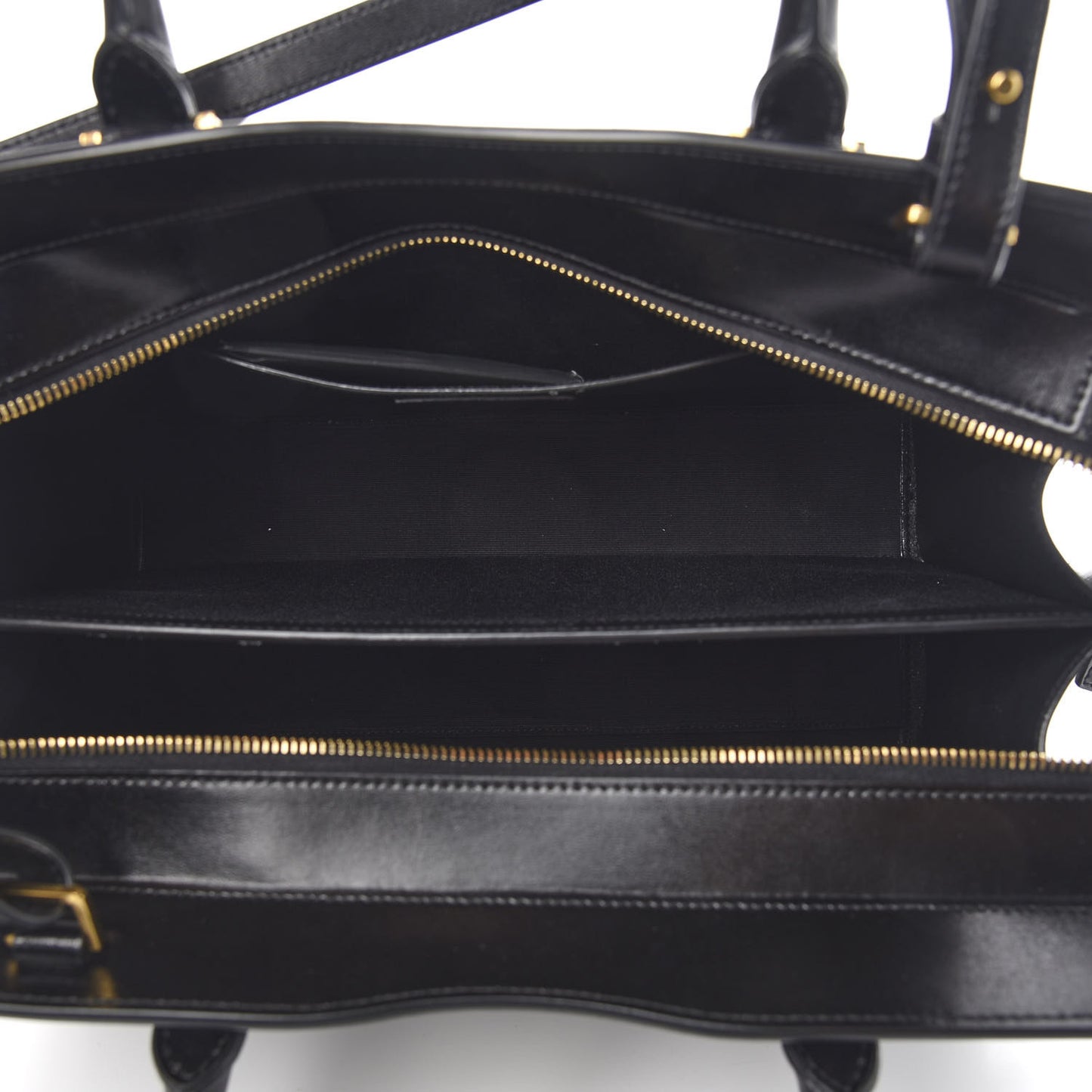 Shiny Calfskin Medium Uptown Tote Black