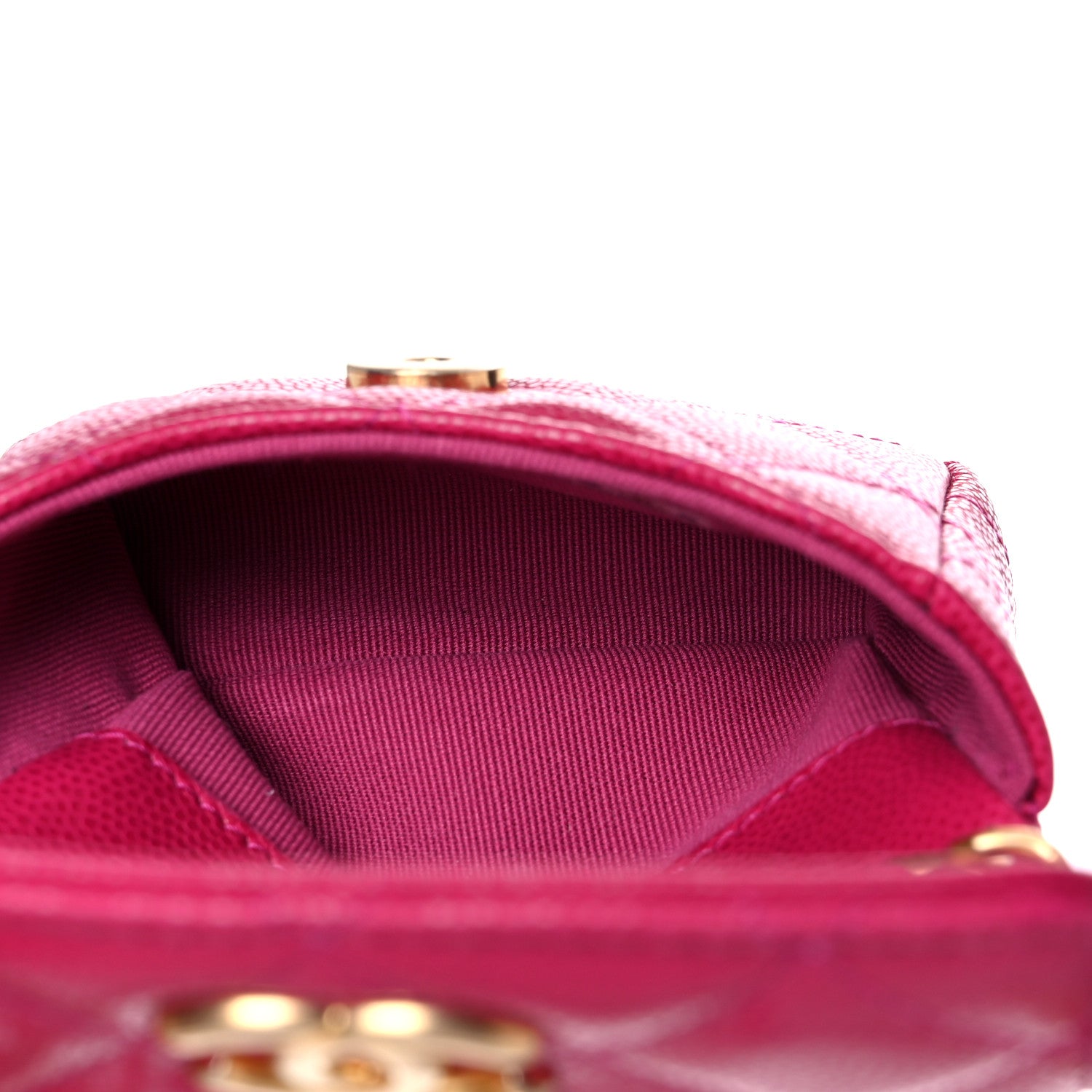 Chanel Caviar Twist Your Buttons Quilted Flap Chain Belt Bag Dark Pink 4 of 12