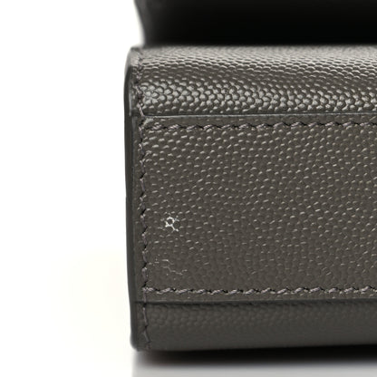 Saint Laurent Grain De Poudre Medium Classic Monogram Kate Satchel Earth Grey 15 of 15