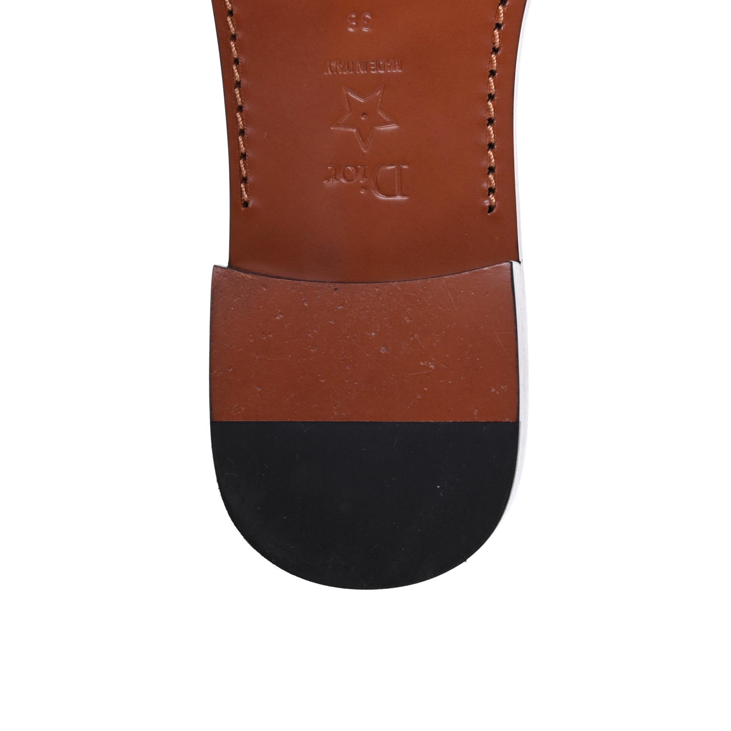 Calfskin Crystal Dio(r)evolution Slide Sandals 38 Black