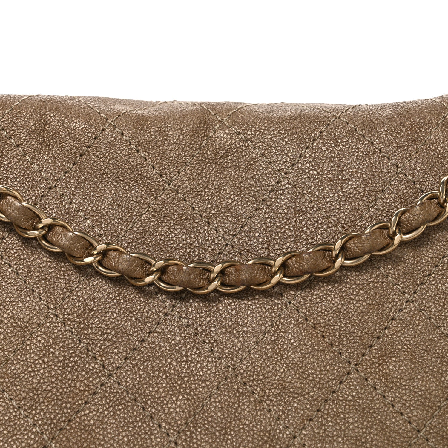 Chanel Metallic Calfskin Quilted Trianon Small Messenger Flap Gold 8 of 10