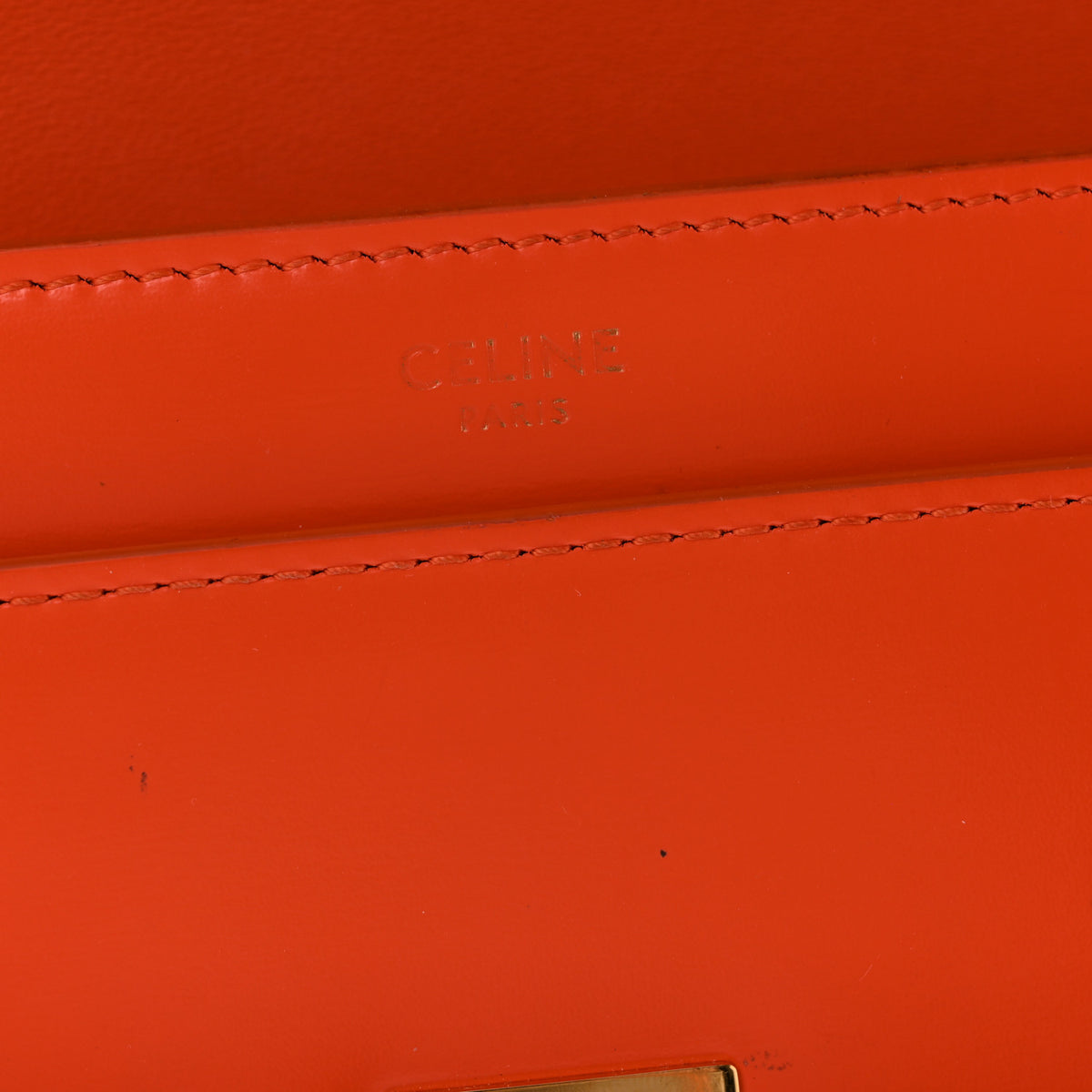 Shiny Calfskin Triomphe Chain Shoulder Bag Pop Orange