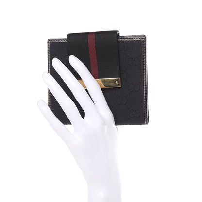 Gucci Monogram Web French Flap Wallet Black 2 of 10