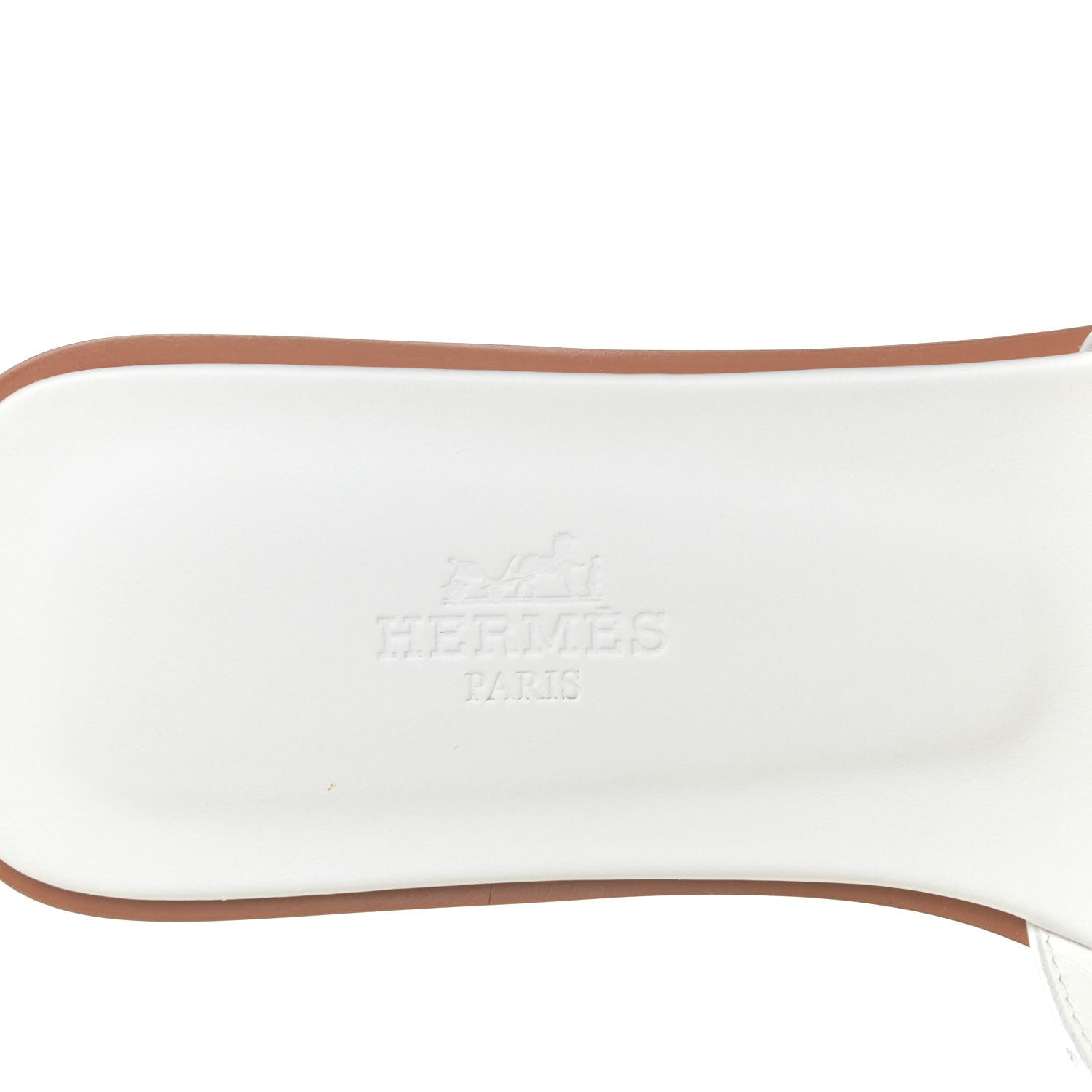 Hermes Box Calfskin Oran Sandals 37 White 9 of 10