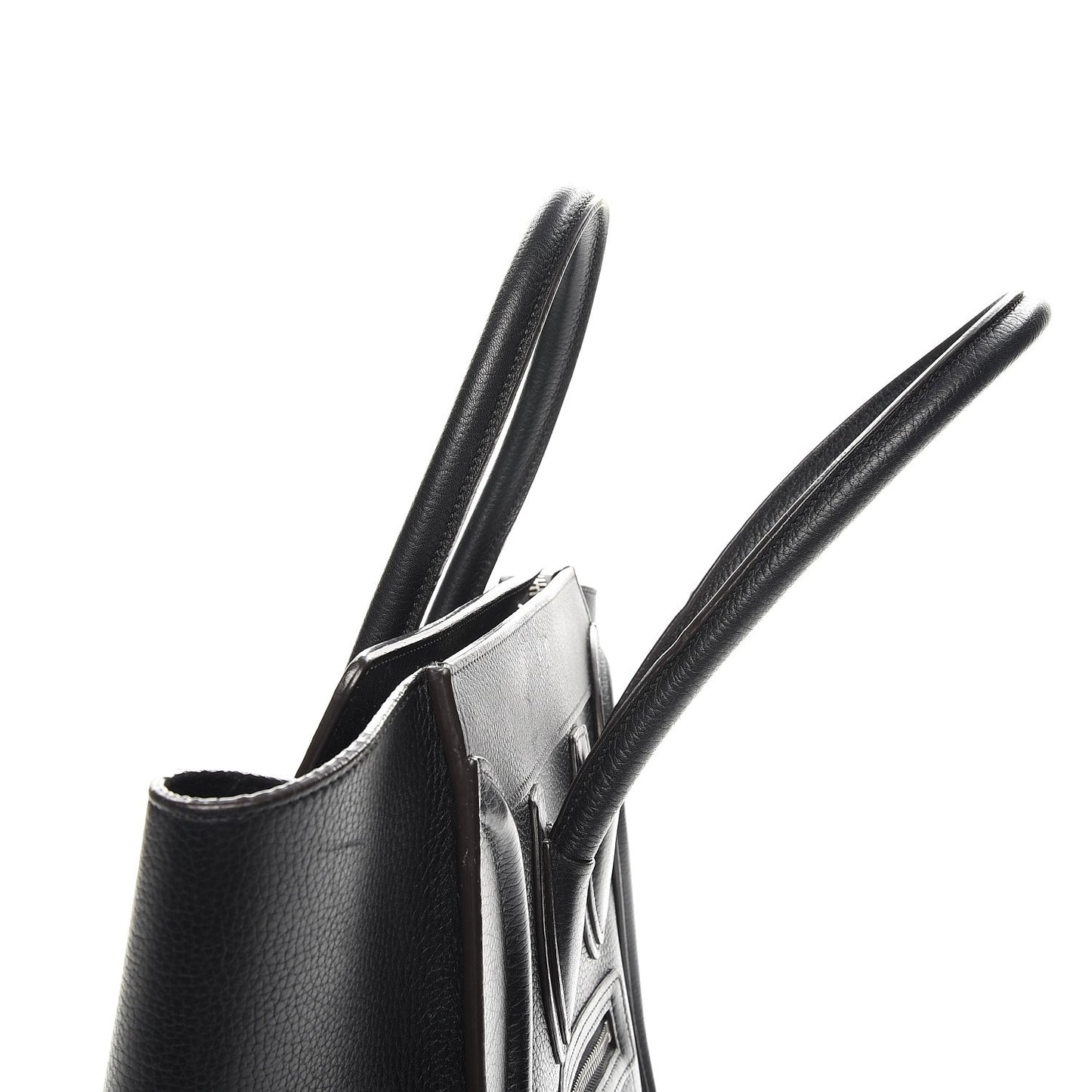 Drummed Calfskin Micro Luggage Black