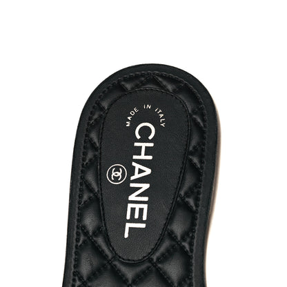 Chanel Calfskin Pearl Cord CC Mules 37 Black Ivory 5 of 7