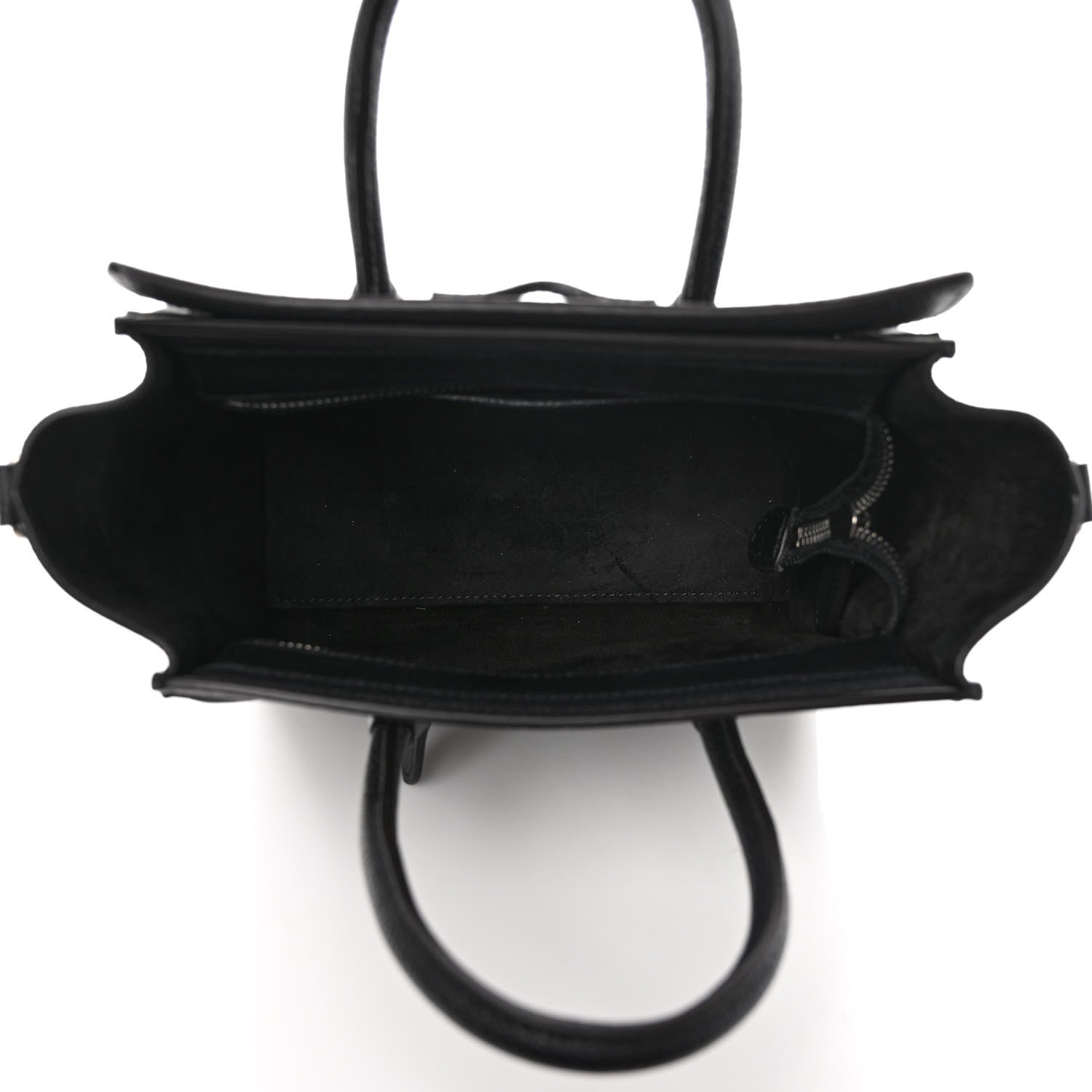 Celine Drummed Calfskin Nano Luggage Black 5 of 9