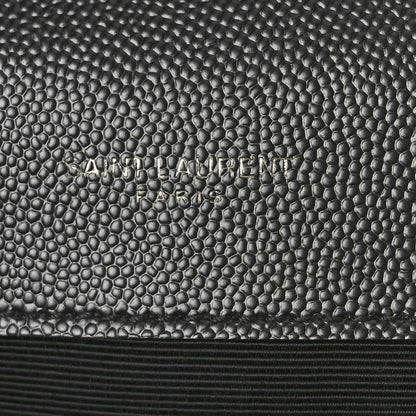 Saint Laurent Grain De Poudre Textured Mixed Matelasse Triquilt Medium Monogram Monochrome Satchel Black 6 of 10