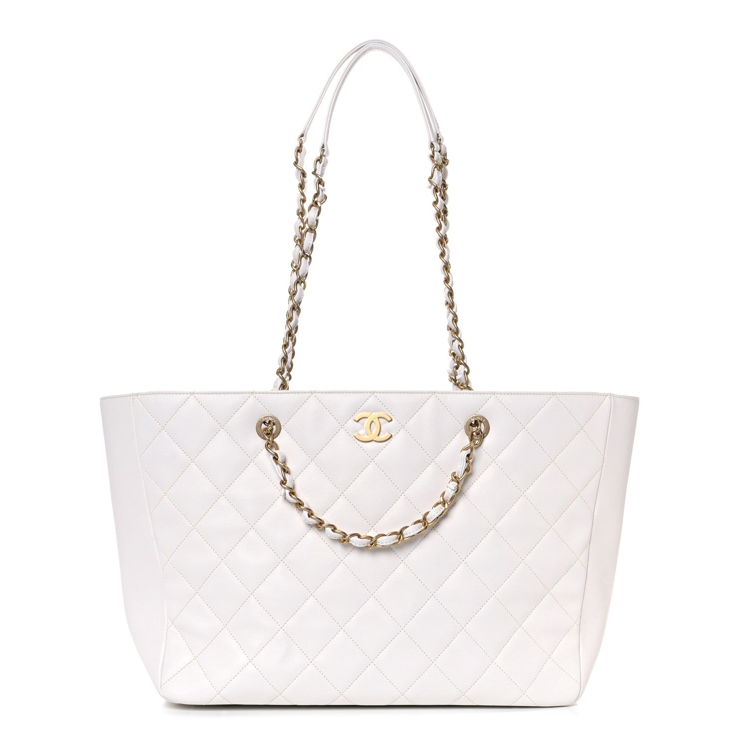 Chanel Lambskin Quilted Large Classic Shopping Tote White 1 of 16