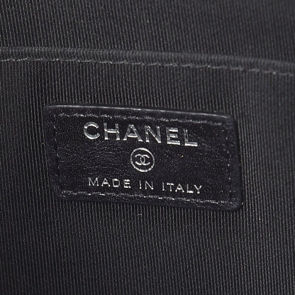 Chanel Metallic Lambskin Embossed Envelope Clutch Black 8 of 11
