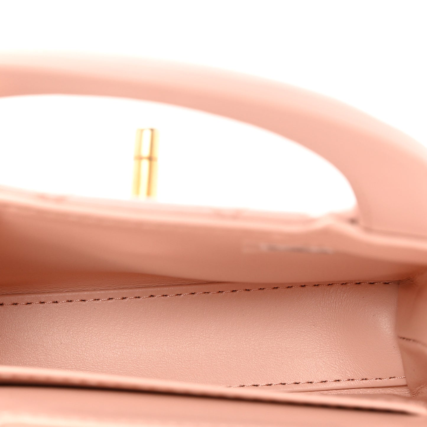 Shiny Aged Calfskin Quilted Mini Nano Kelly Shopper Light Pink