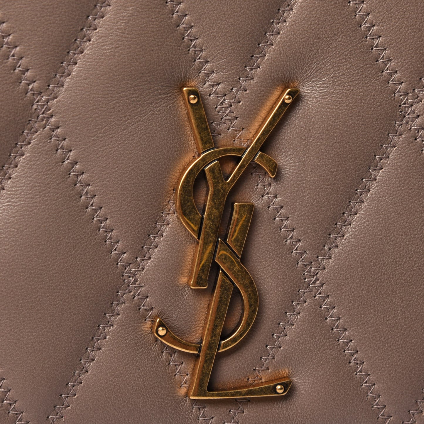 Lambskin Diamond Quilted Angie Chain Bag Dark Beige