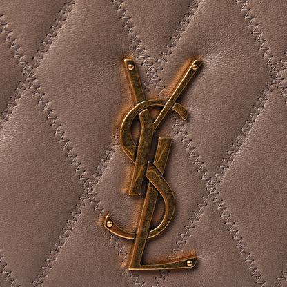 Saint Laurent Lambskin Diamond Quilted Angie Chain Bag Dark Beige 4 of 4