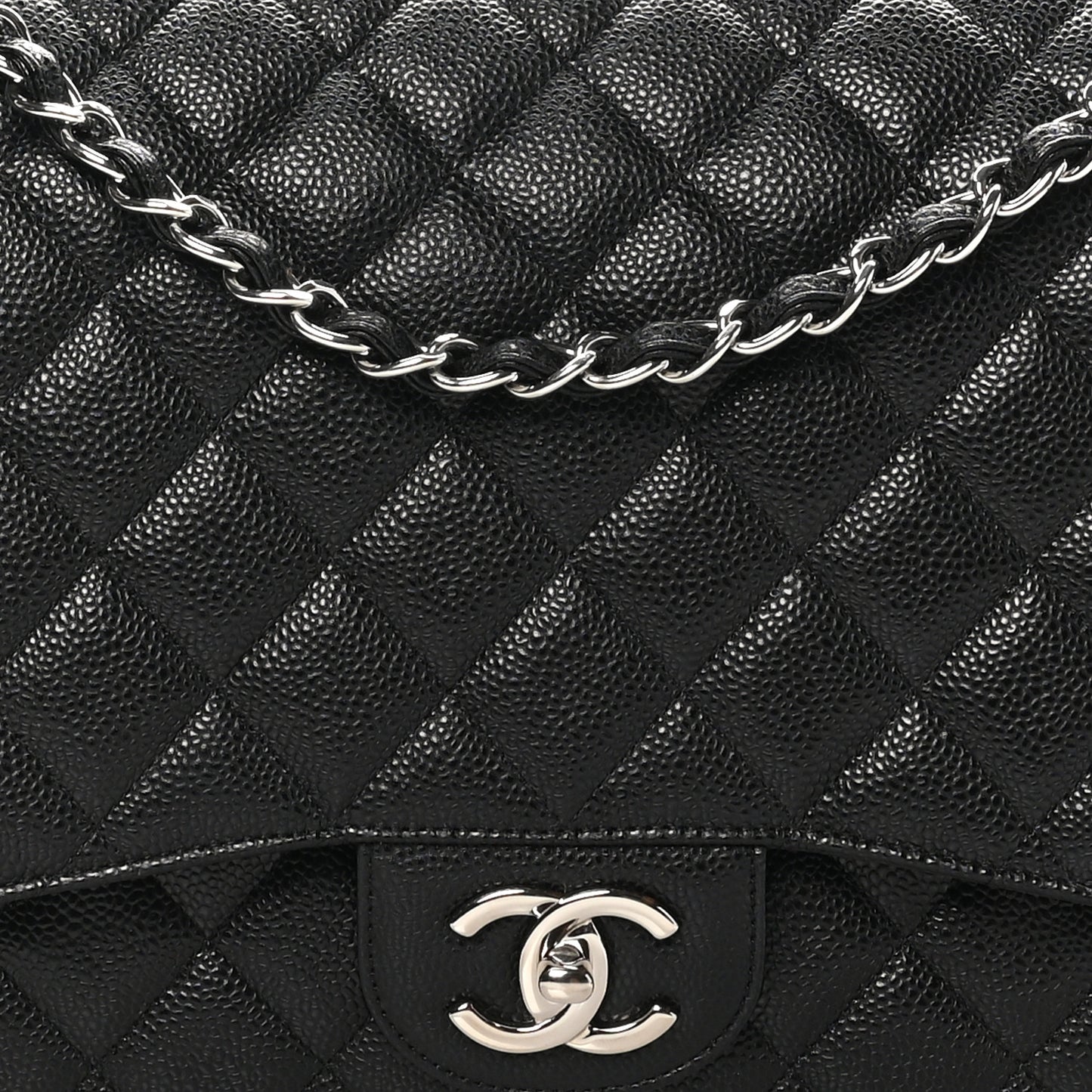 Caviar Quilted Maxi Double Flap Black
