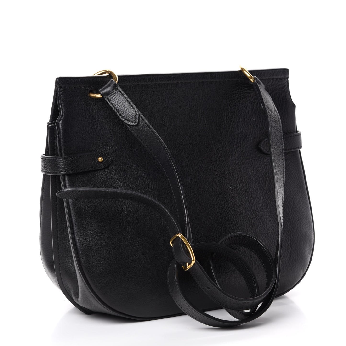 Small Classic Grain Calfskin Amberley Satchel Black