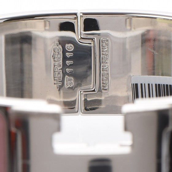 Hermes Enamel Wide Clic Clac H Bracelet PM Bois De Rose 3 of 5