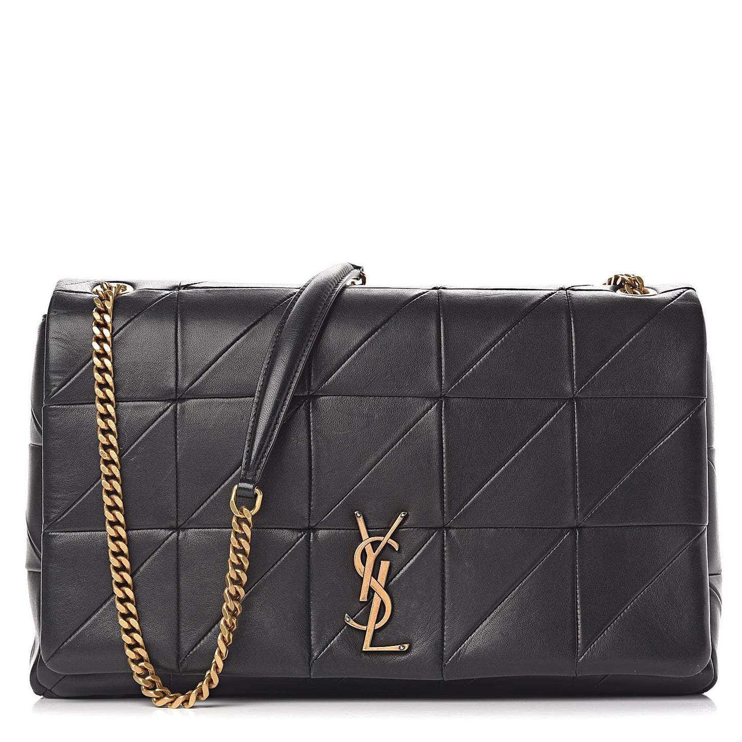 Lambskin Patchwork Monogram Large Jamie Black