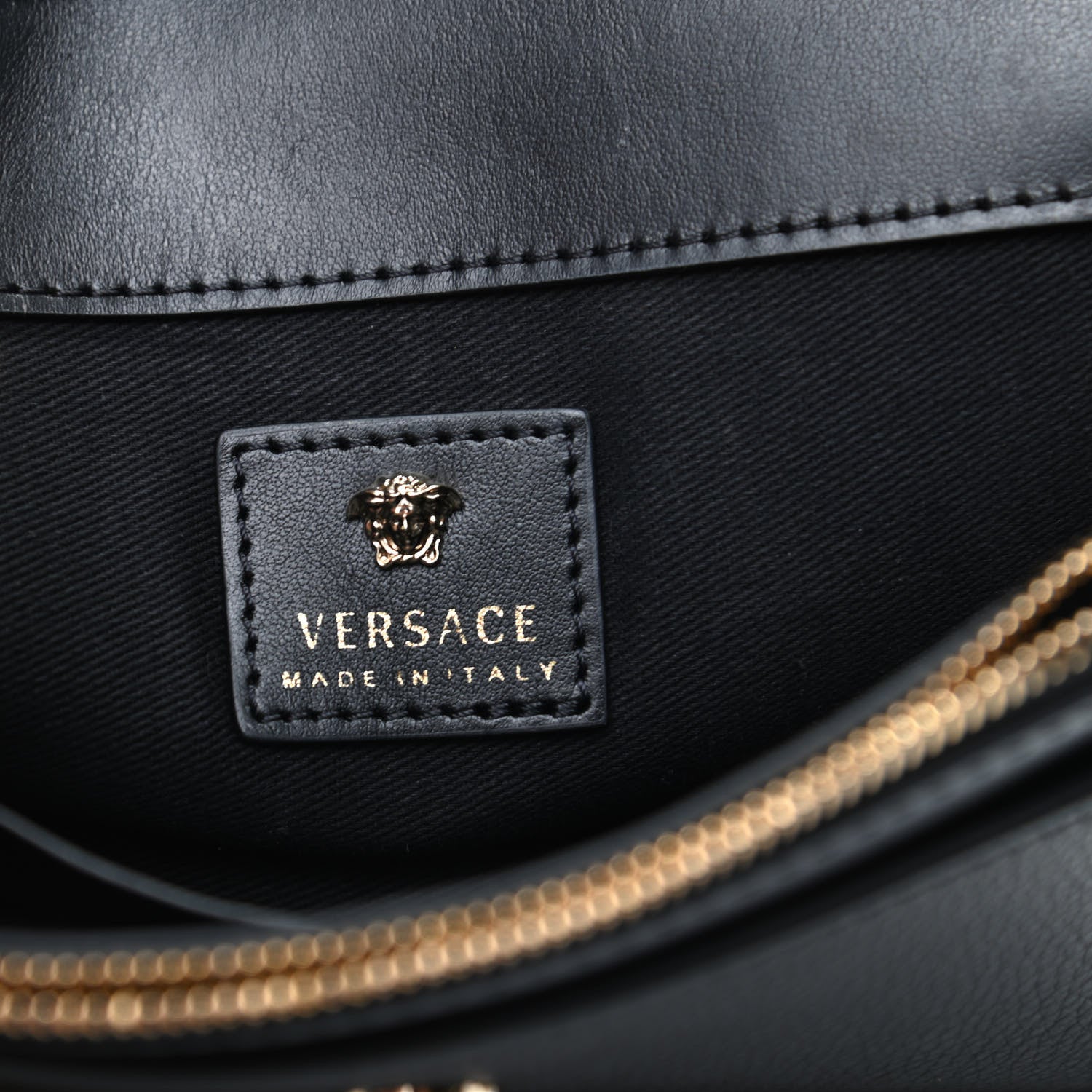 Versace Grained Calfskin Palazzo Chain Evening Bag Black 6 of 8