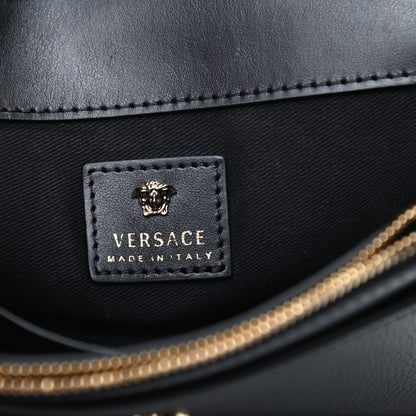 Versace Grained Calfskin Palazzo Chain Evening Bag Black 6 of 8