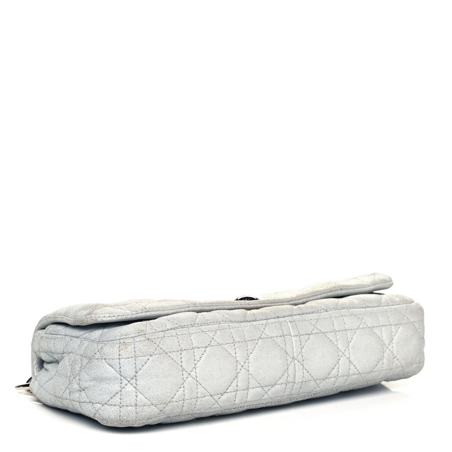 Metallic Lambskin Cannage Small Rendezvous Flap Silver