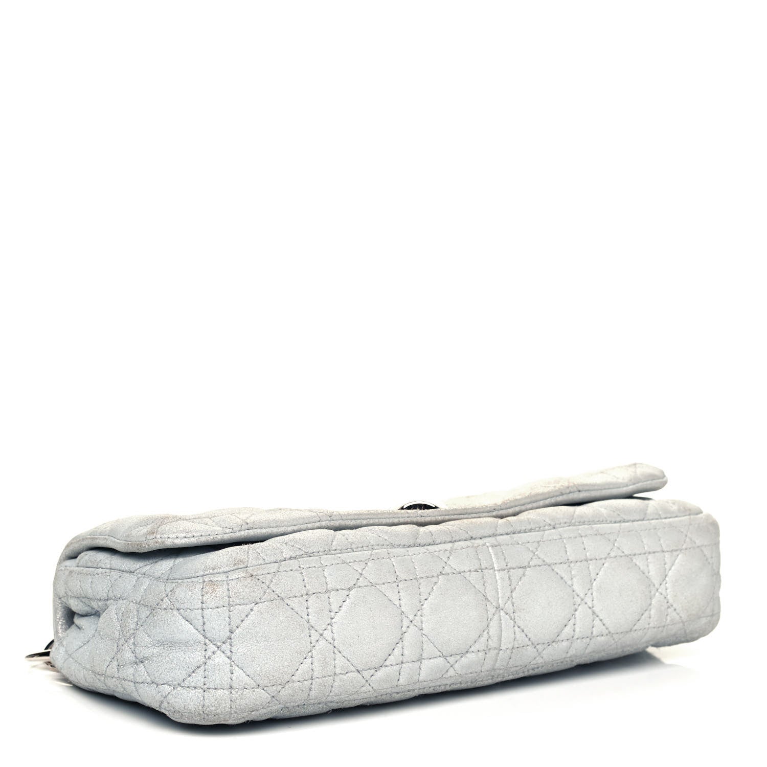 Christian Dior Metallic Lambskin Cannage Small Rendezvous Flap Silver 4 of 8
