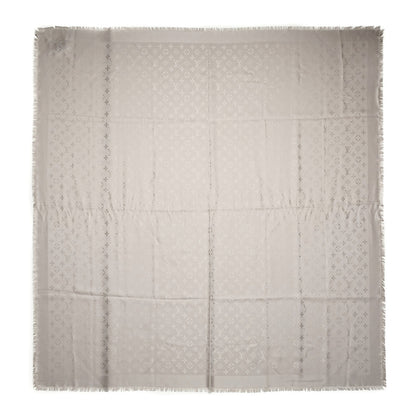 Louis Vuitton Silk Wool Monogram Shawl Beige 1 of 7