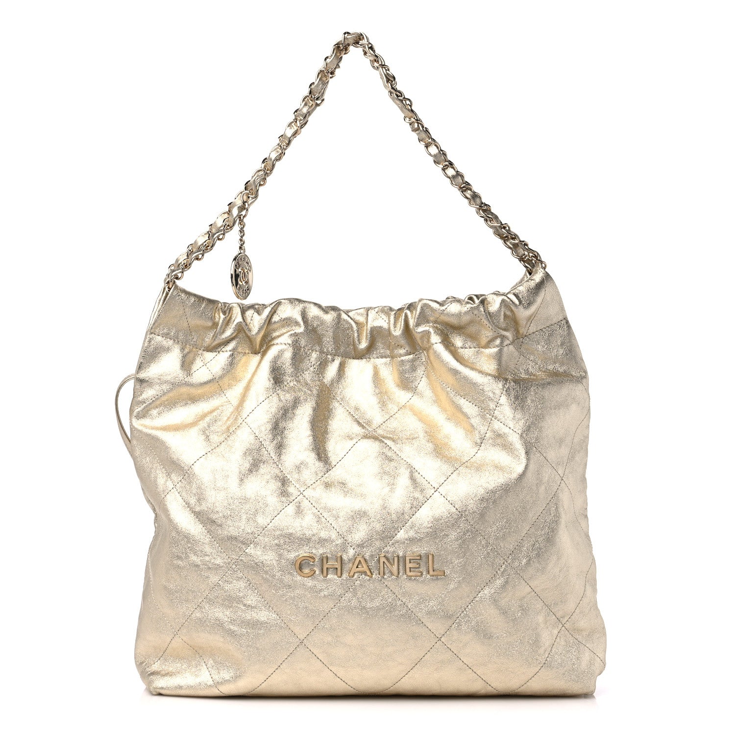 Chanel Metallic Calfskin Quilted Chanel 22 Golden 3 of 13
