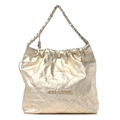 Chanel Metallic Calfskin Quilted Chanel 22 Golden 3 of 13
