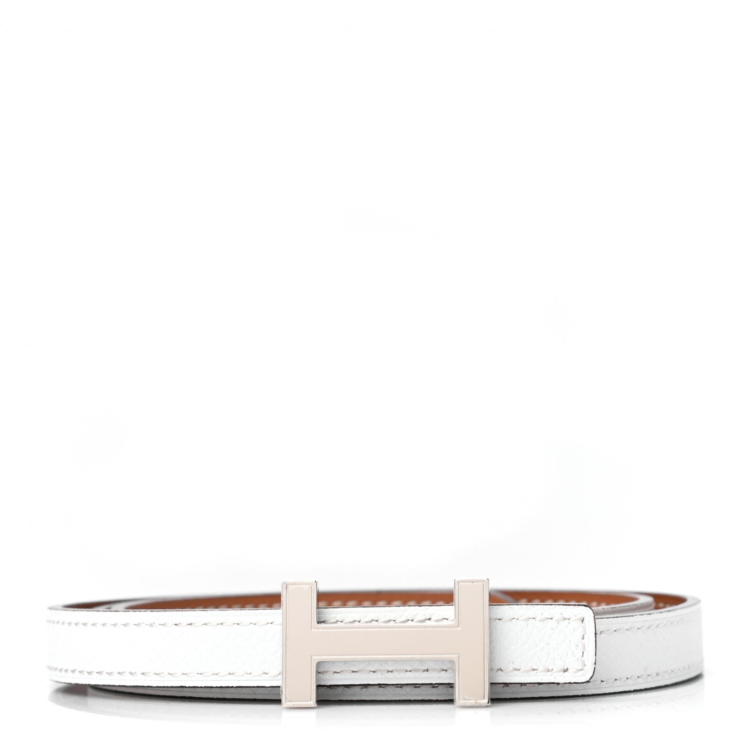 Hermes Epsom Swift 13mm Focus Belt 75 White Gold 1 of 3