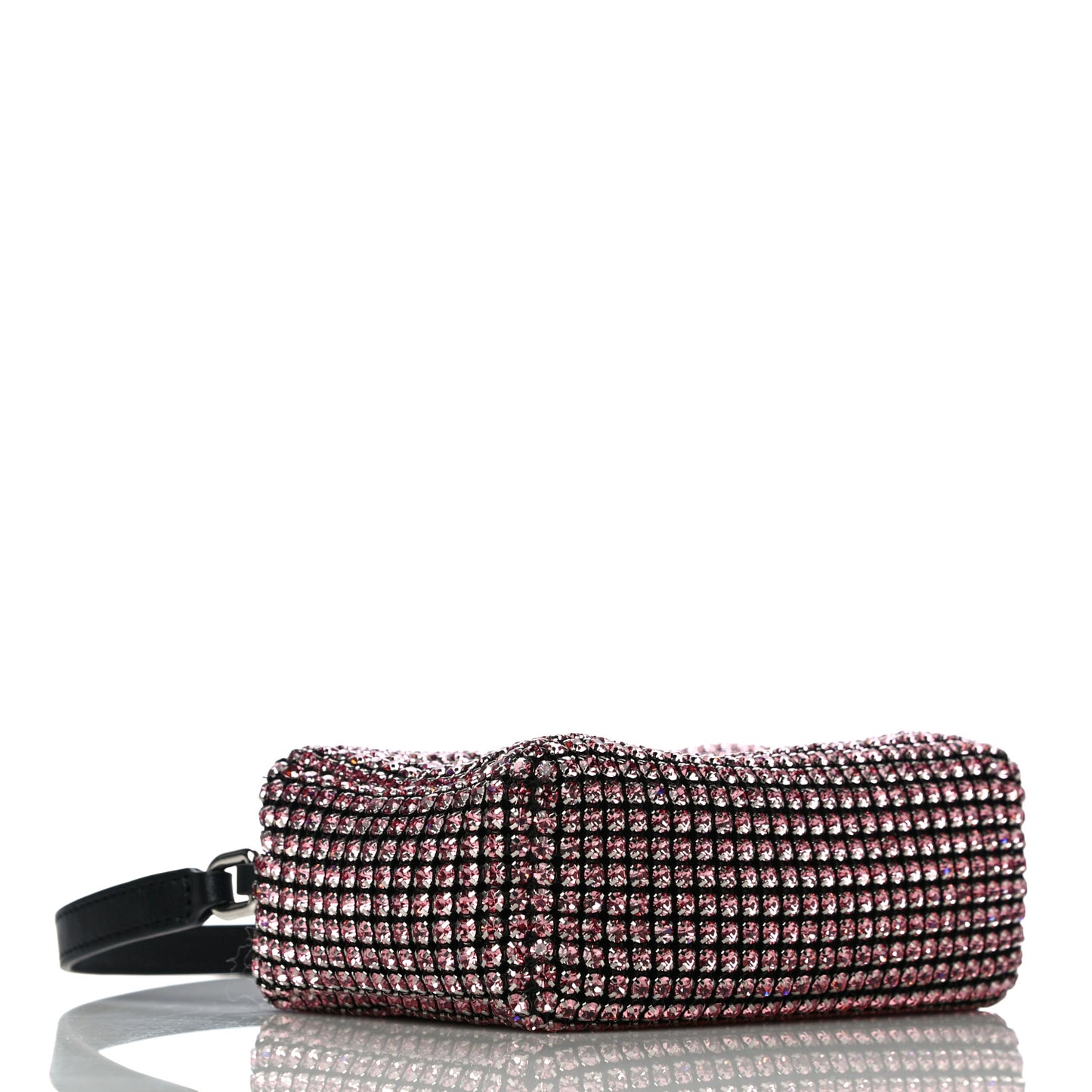 Mesh Crystal Rhinestone Mini Heiress Pouch Pink