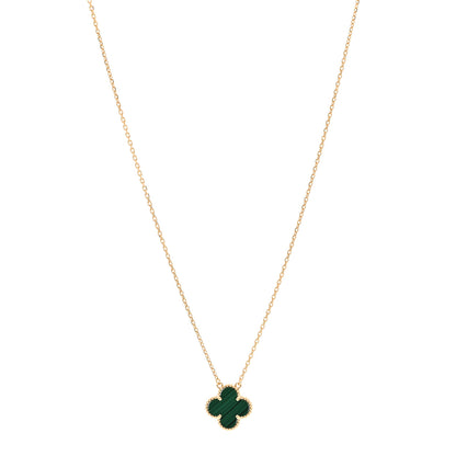 Van Cleef & Arpels 18K Yellow Gold Malachite Vintage Alhambra Pendant Necklace 1 of 6