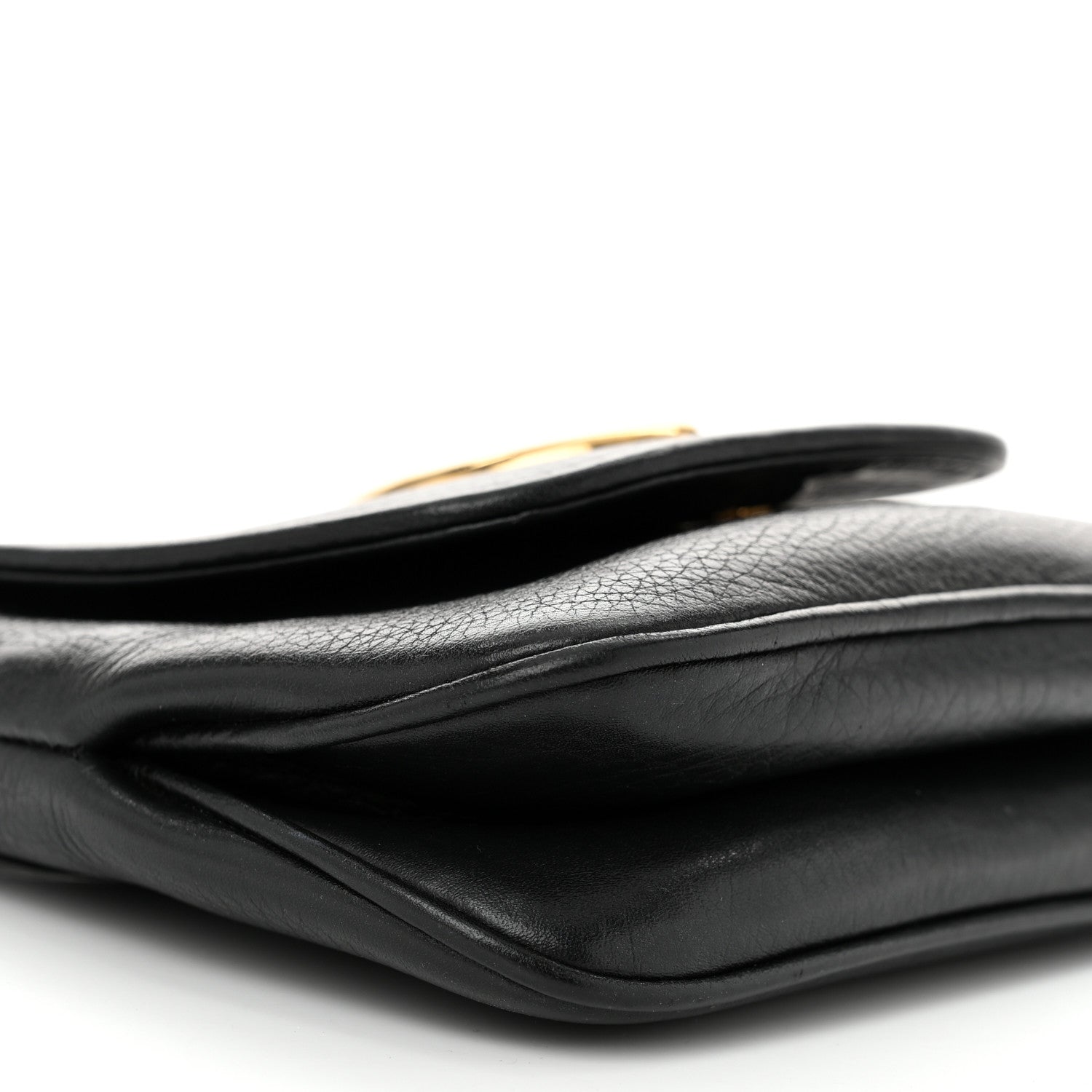 Gucci Pebbled Calfskin Small 1973 Chain Shoulder Bag Black 9 of 10