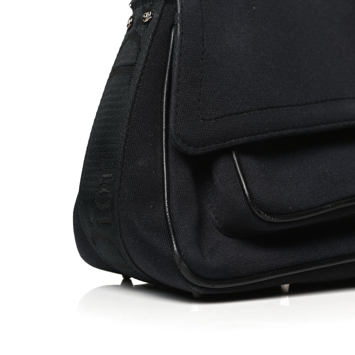 Christian Dior Silk Jersey Crystal Hardcore Clutch Black 9 of 17