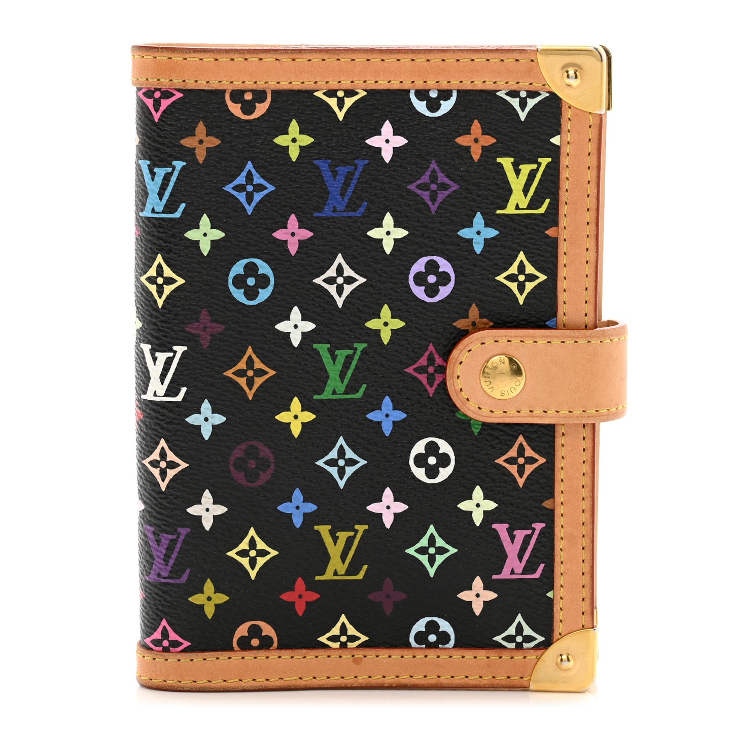 Monogram Multicolor Small Ring Agenda Cover Black